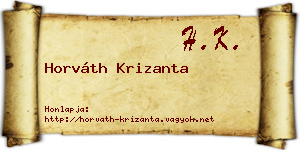 Horváth Krizanta névjegykártya